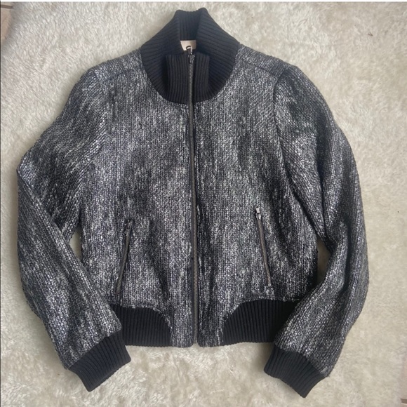 DKNY Metallic Herringbone bomber jacket - Picture 7 of 7
